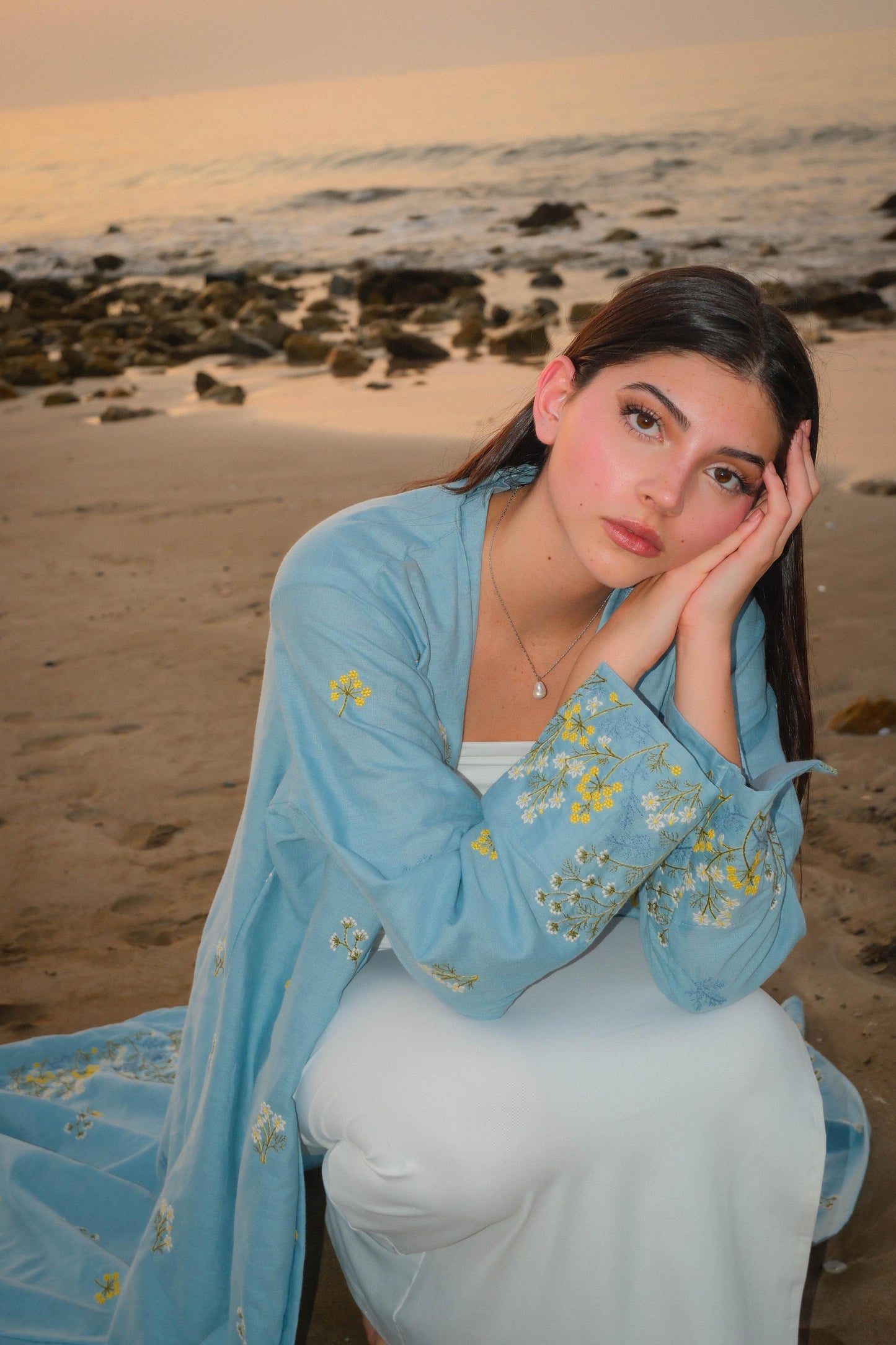 Blue Floral Linen