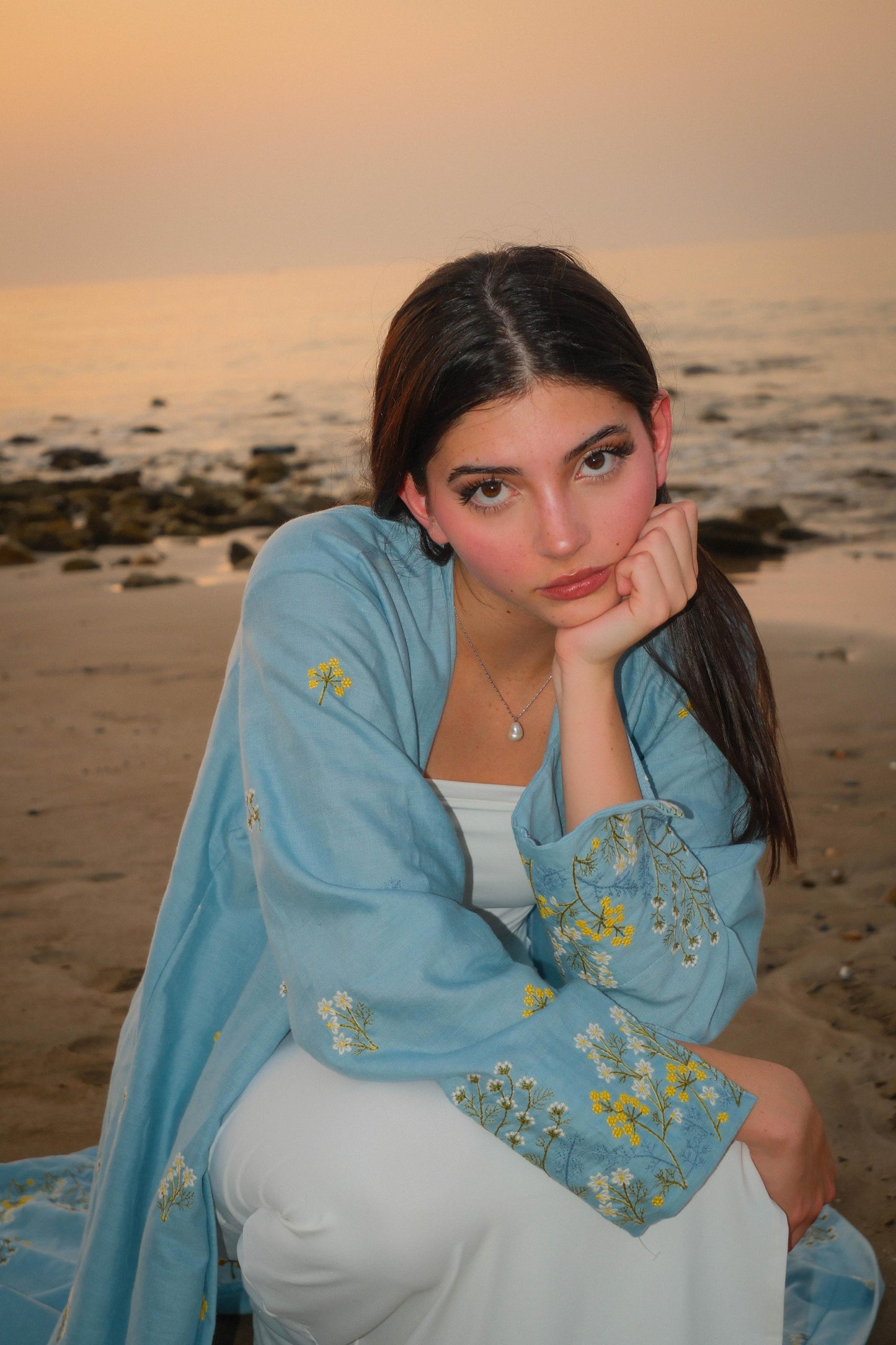 Blue Floral Linen