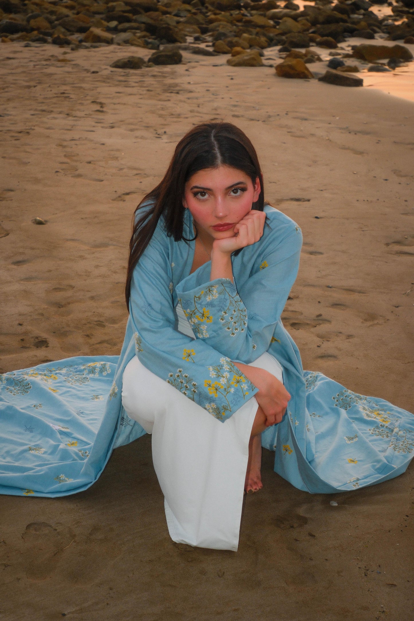 Blue Floral Linen
